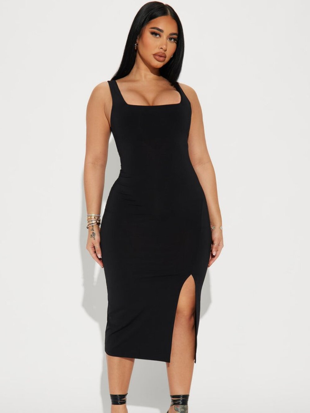 💚3 for $35💚 NWT Black Sleeveless Midi Dress w/ Side Slit